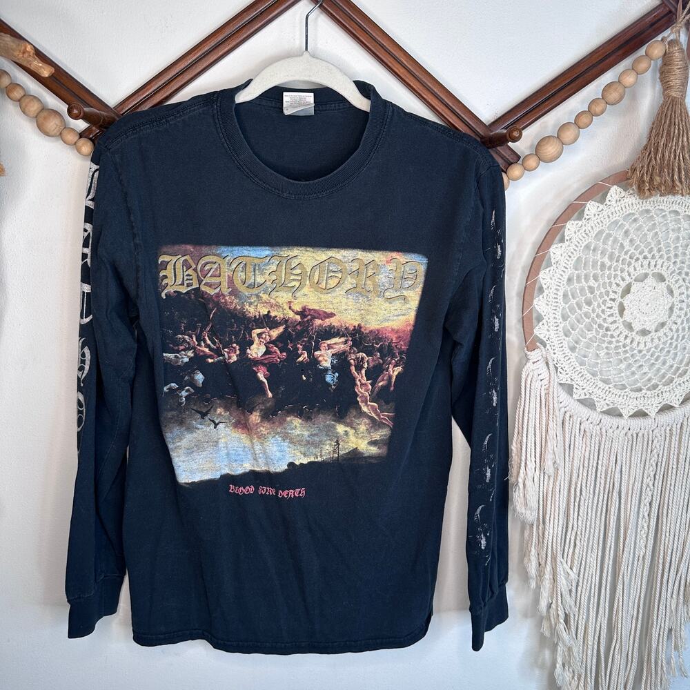 Gildan Bathory Blood Fire Death Long Sleeve Band T